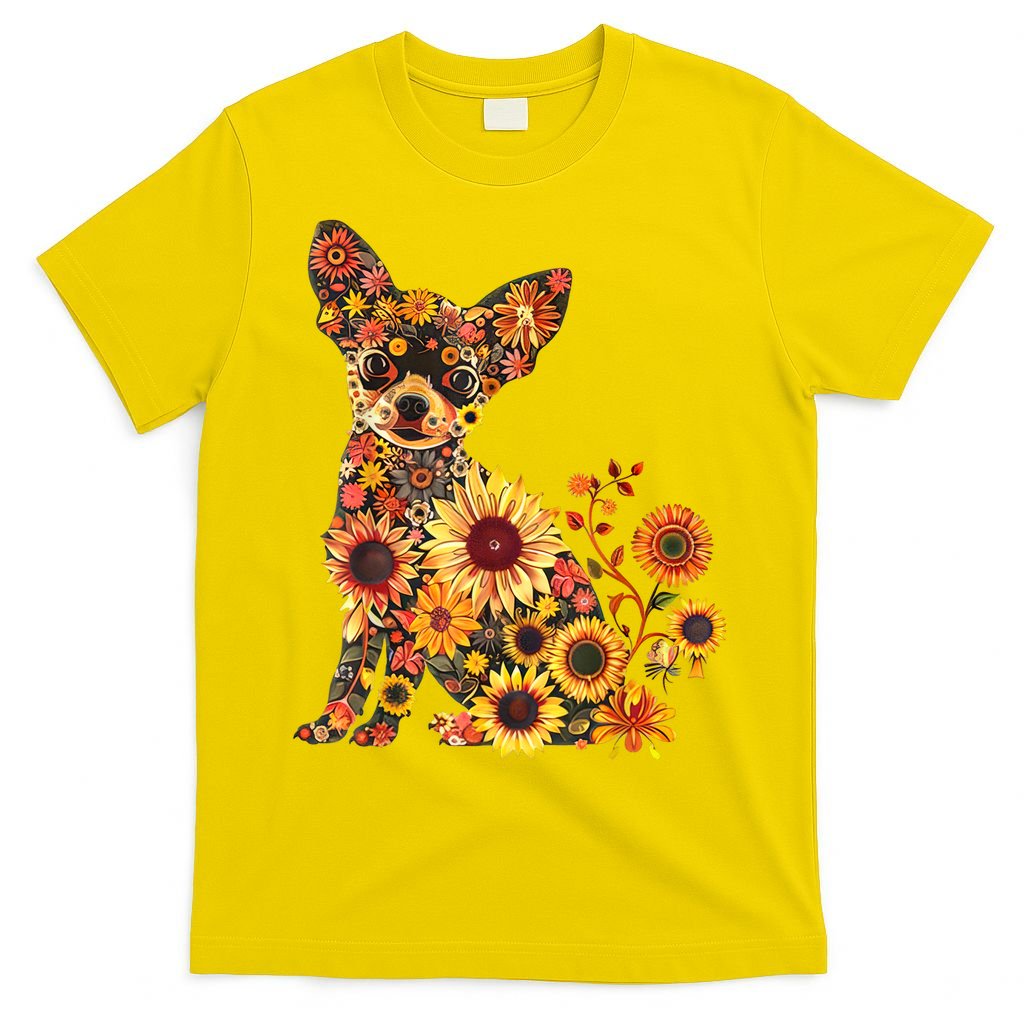 Floral Chihuahua Sunflower Mama Cute Mom Mother's Day  T-Shirt