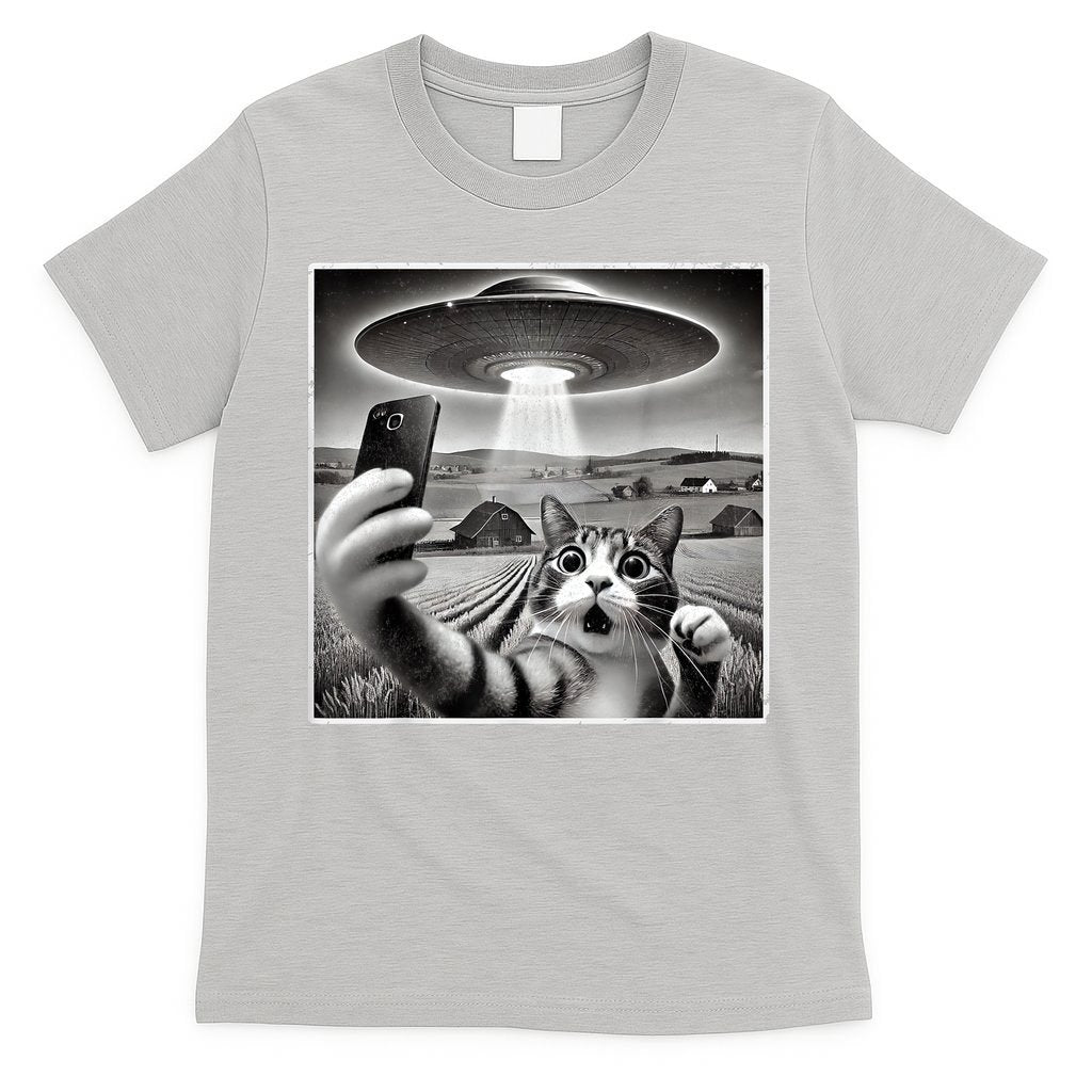 Funny Cat Selfie With Alien UFO Cat T-Shirt