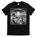 Funny Cat Selfie With Alien UFO Cat T-Shirt