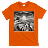 Funny Cat Selfie With Alien UFO Cat T-Shirt