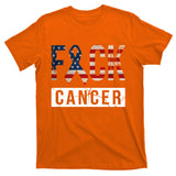 F*ck Cancer USA American Flag Ribbon T-Shirt