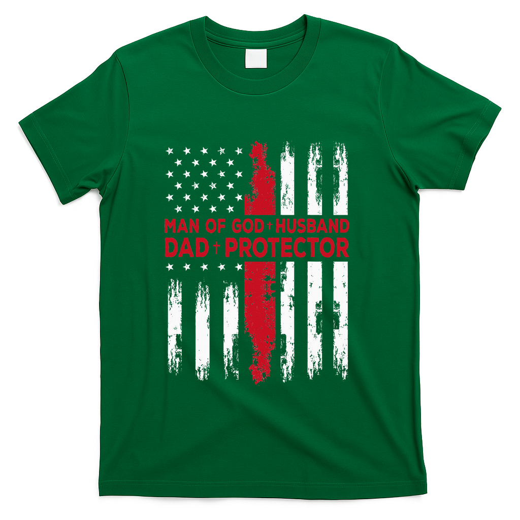 Jesus God Religious Man Of God Husband Dad Protector T-Shirt