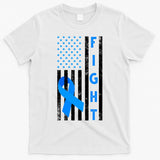 Fight Diabetes Awareness USA Flag T-Shirt