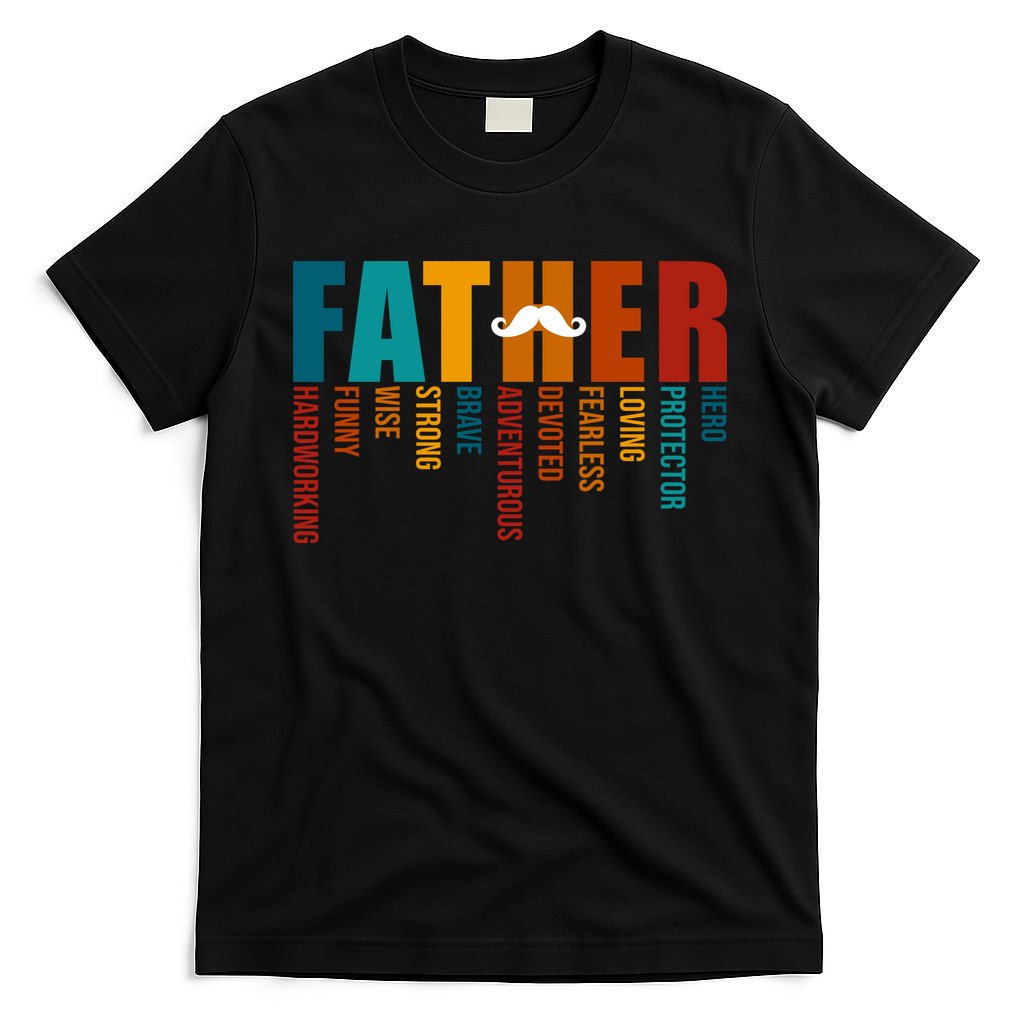 Funny Dad Definition Fathers Day Mustache T-Shirt