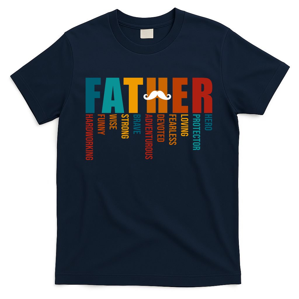Funny Dad Definition Fathers Day Mustache T-Shirt