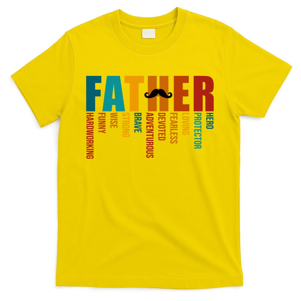 Funny Dad Definition Fathers Day Mustache T-Shirt