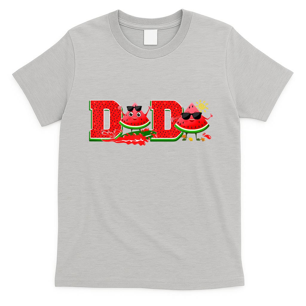 Funny Dada Family Matching Surfing Watermelon Summer Vibes T-Shirt