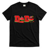 Funny Dada Family Matching Surfing Watermelon Summer Vibes T-Shirt