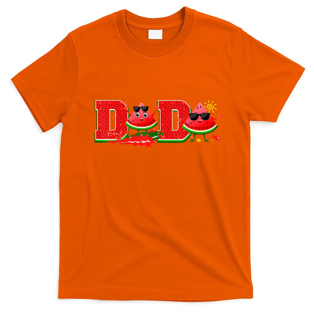 Funny Dada Family Matching Surfing Watermelon Summer Vibes T-Shirt