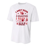 Funny DonT Need A Valentine I Need A Nap Hate Valentine Youth Performance Sprint T-Shirt