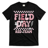 Field Day Red Team Groovy Smile Face Checkered Students T-Shirt