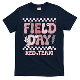 Field Day Red Team Groovy Smile Face Checkered Students T-Shirt
