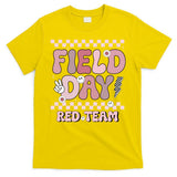 Field Day Red Team Groovy Smile Face Checkered Students T-Shirt