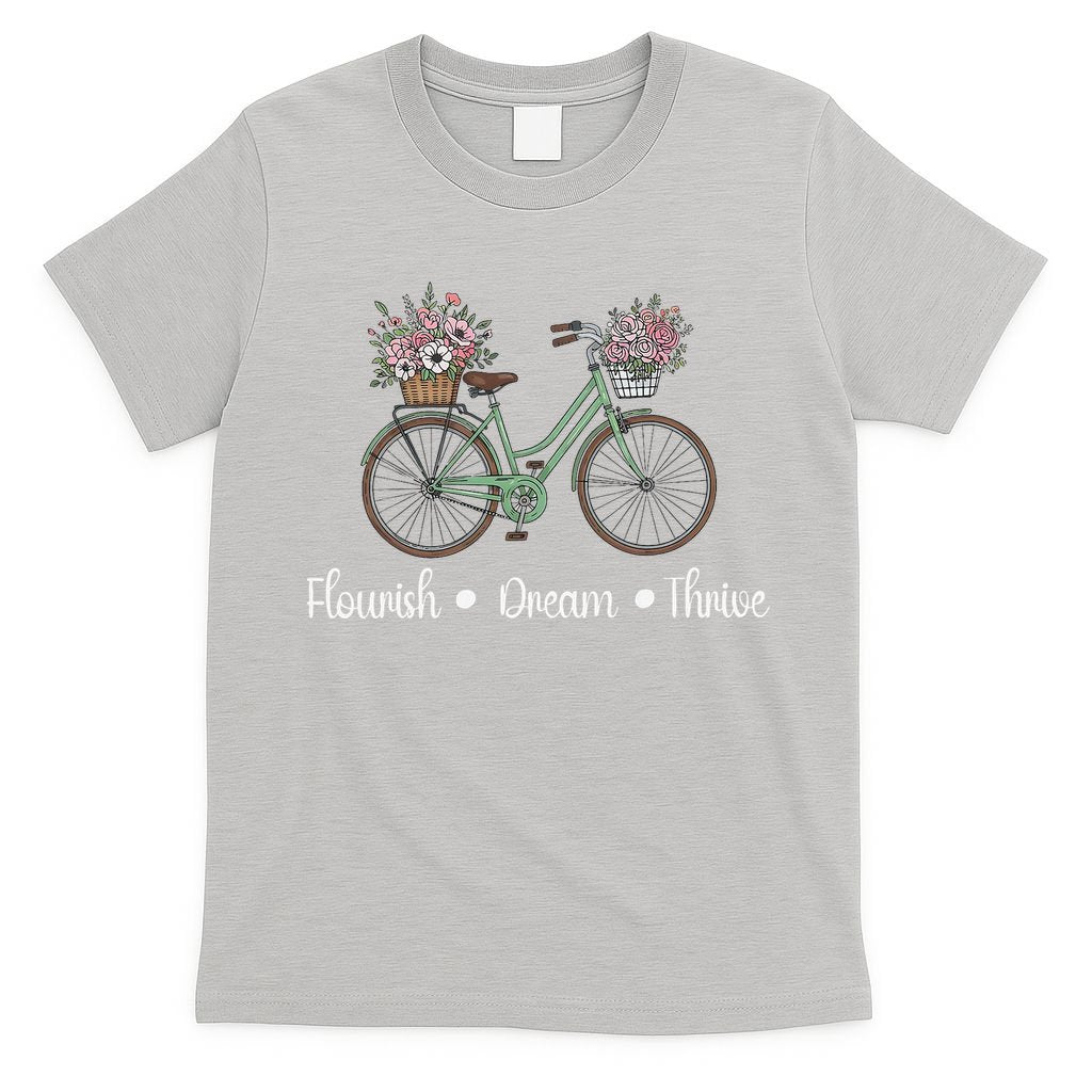 Flourish Dream Thrive Floral Bike Subtle 8647 Trump Resist T-Shirt