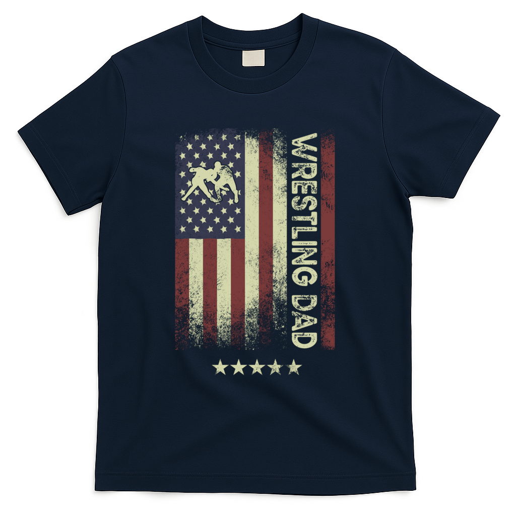 Usa American Flag - Wrestling Dad Cute Gift T-Shirt