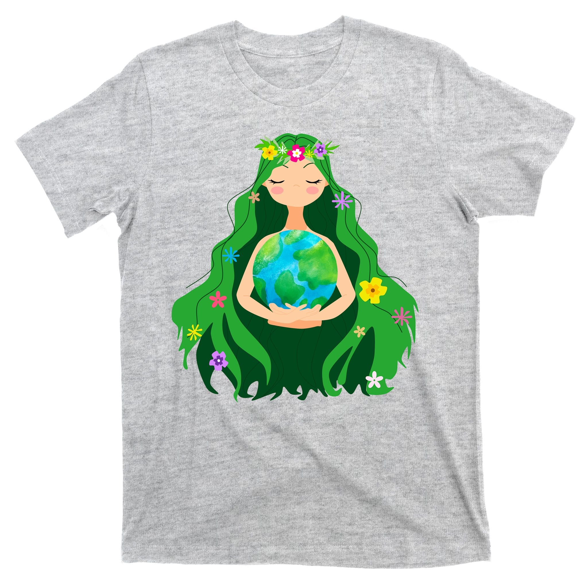 Flower Earth Mother Figure Cute T-Shirt