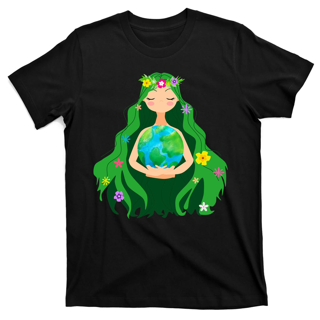 Flower Earth Mother Figure Cute T-Shirt