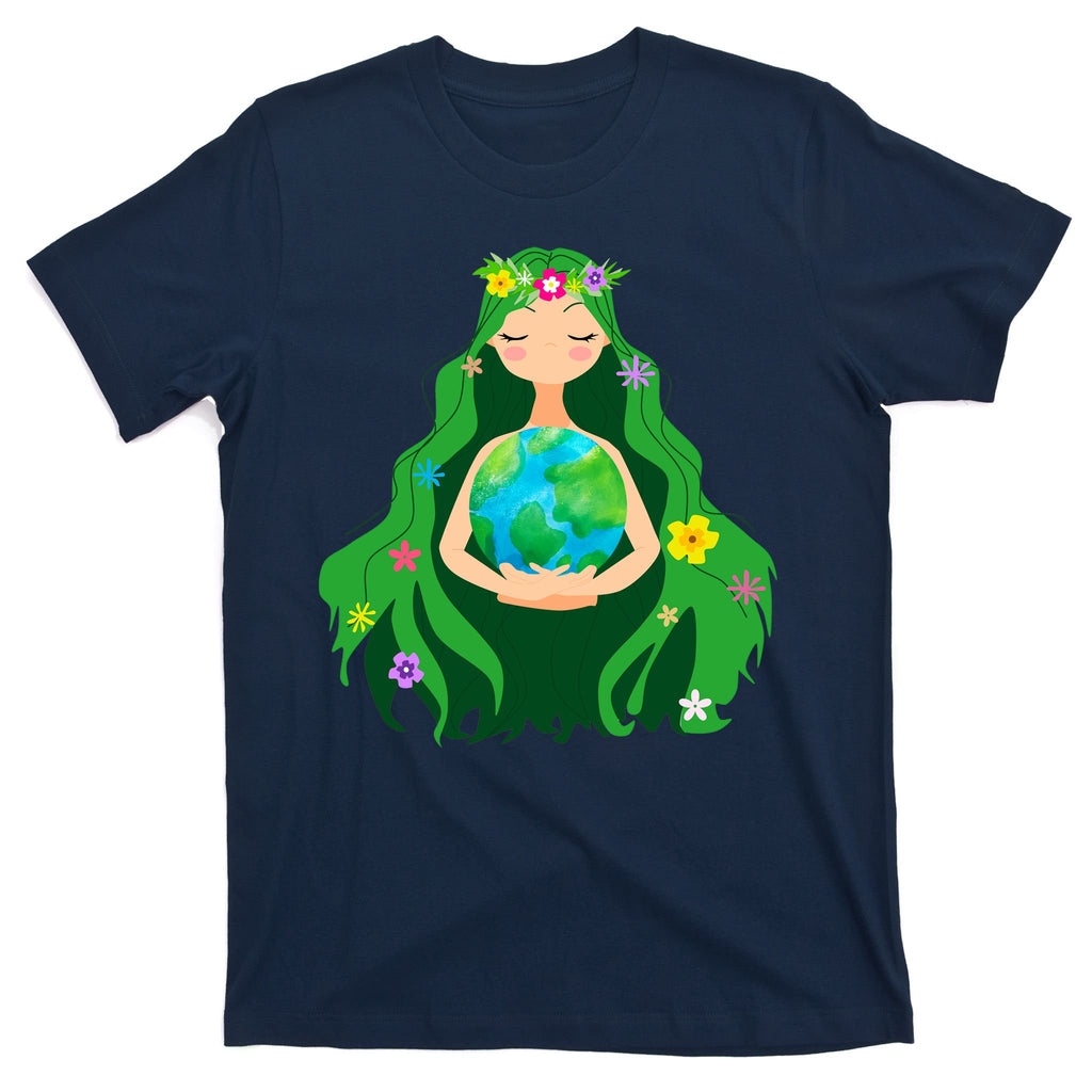 Flower Earth Mother Figure Cute T-Shirt