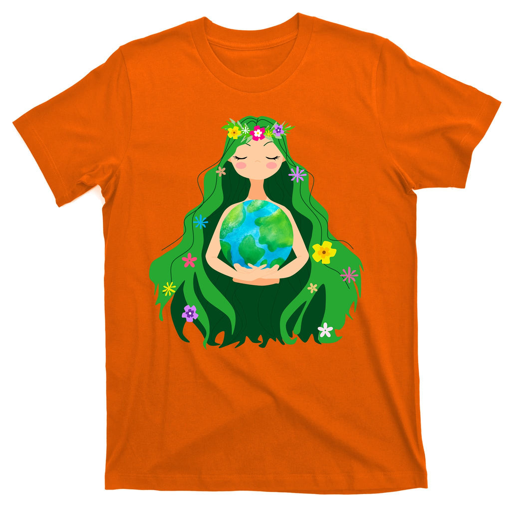 Flower Earth Mother Figure Cute T-Shirt