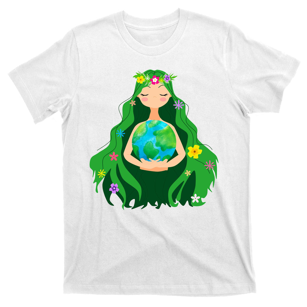 Flower Earth Mother Figure Cute T-Shirt