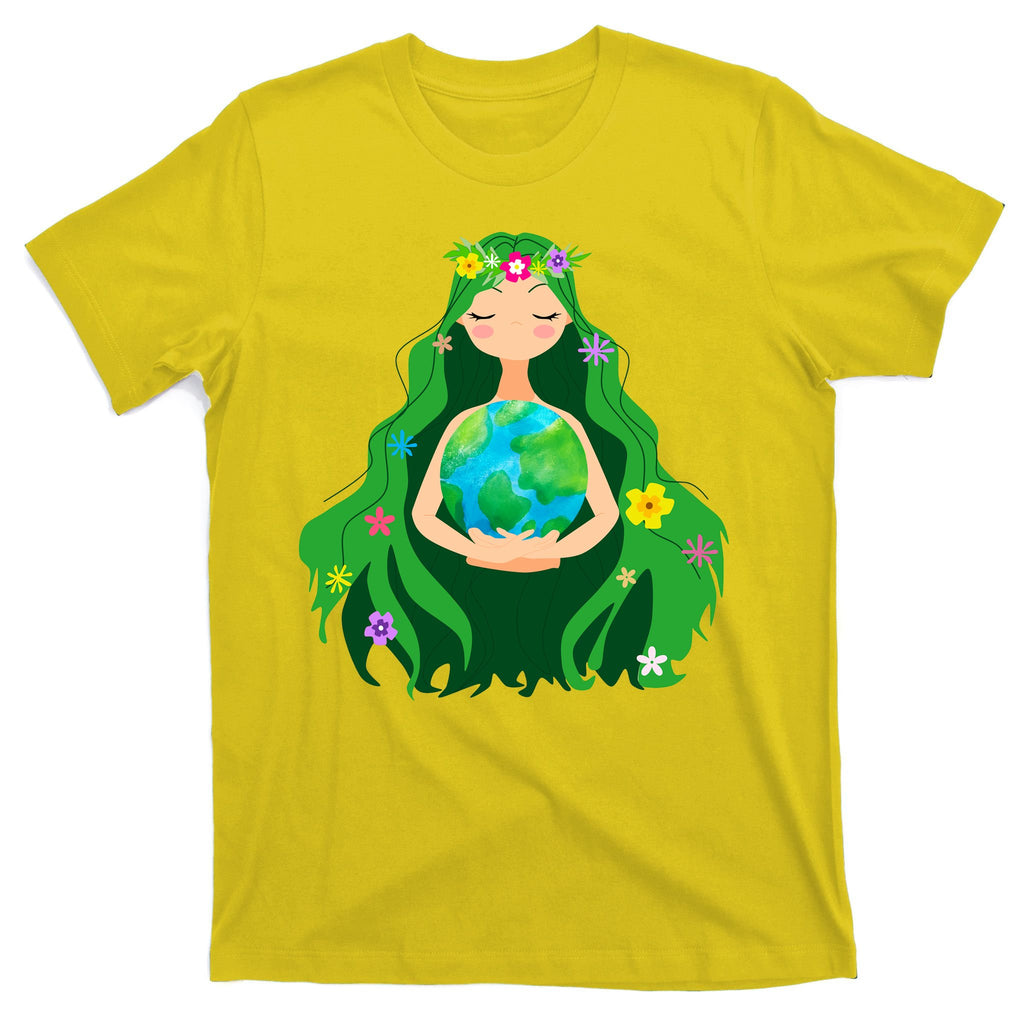 Flower Earth Mother Figure Cute T-Shirt