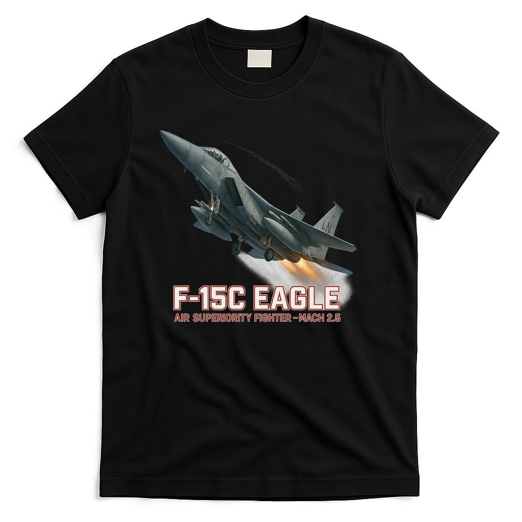 F-15C Eagle Poster – High-Speed Air Superiority Jet Design T-Shirt