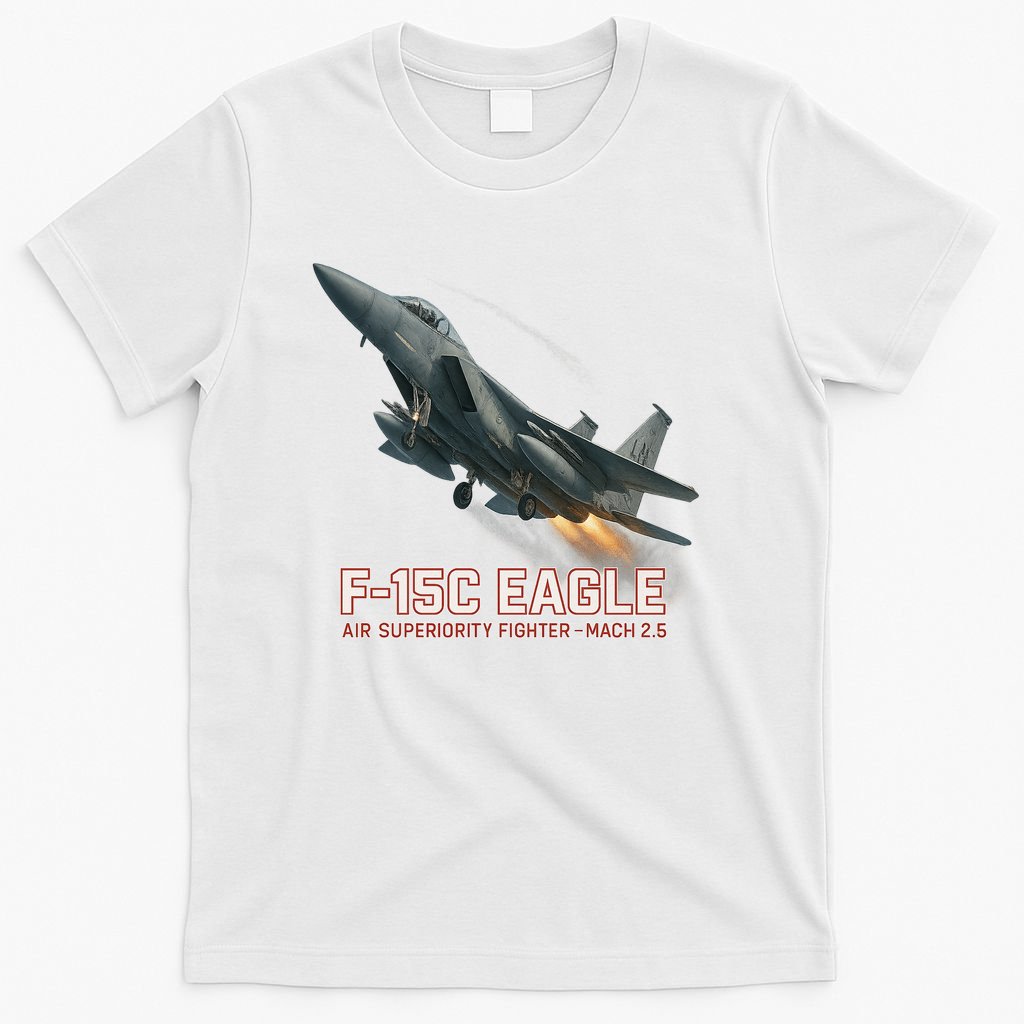 F-15C Eagle Poster – High-Speed Air Superiority Jet Design T-Shirt
