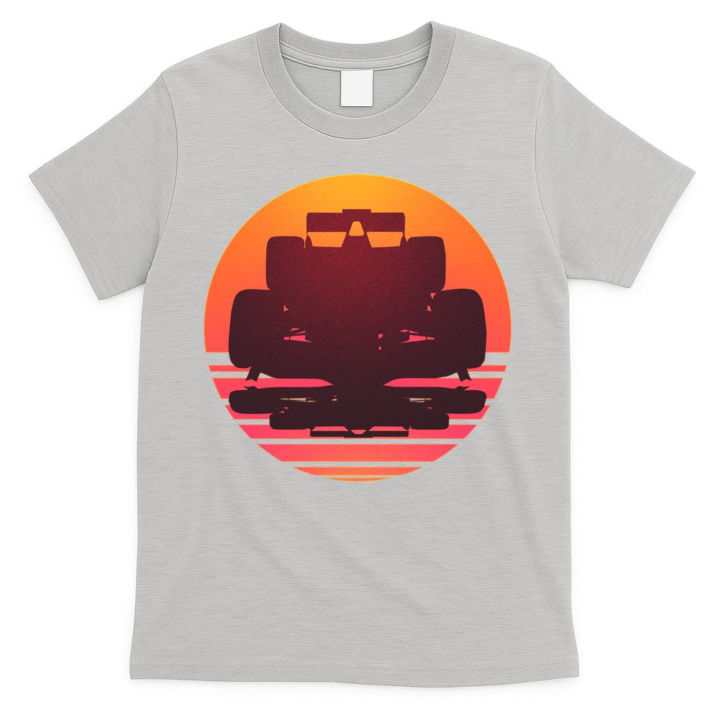Racing Car Retro Sunset Emblem T-Shirt