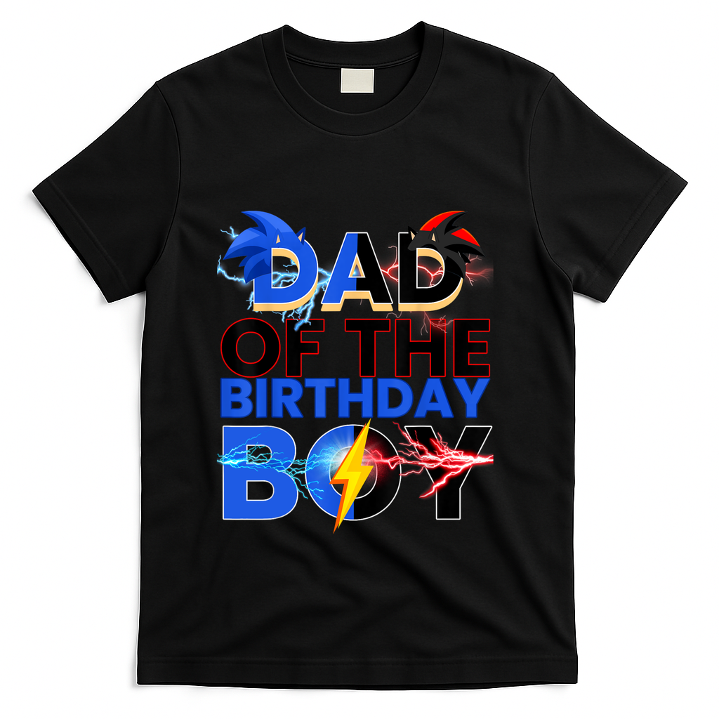 Dad Of The Birthday Boy Hedgehog Family Party Decorations T-Shirt