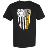 Fantasy Football Commissioner Distressed USA American Flag Garment-Dyed Heavyweight T-Shirt