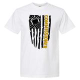 Fantasy Football Commissioner Distressed USA American Flag Garment-Dyed Heavyweight T-Shirt