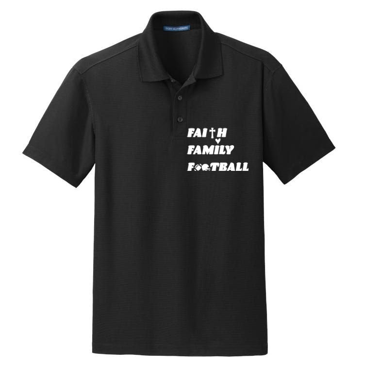 Faith Family Football Dry Zone Grid Polo