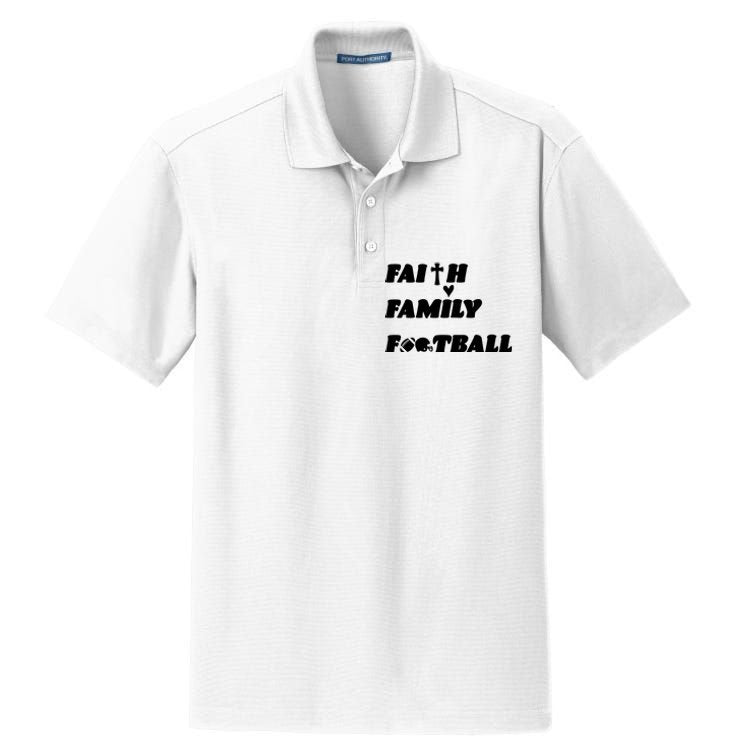 Faith Family Football Dry Zone Grid Polo