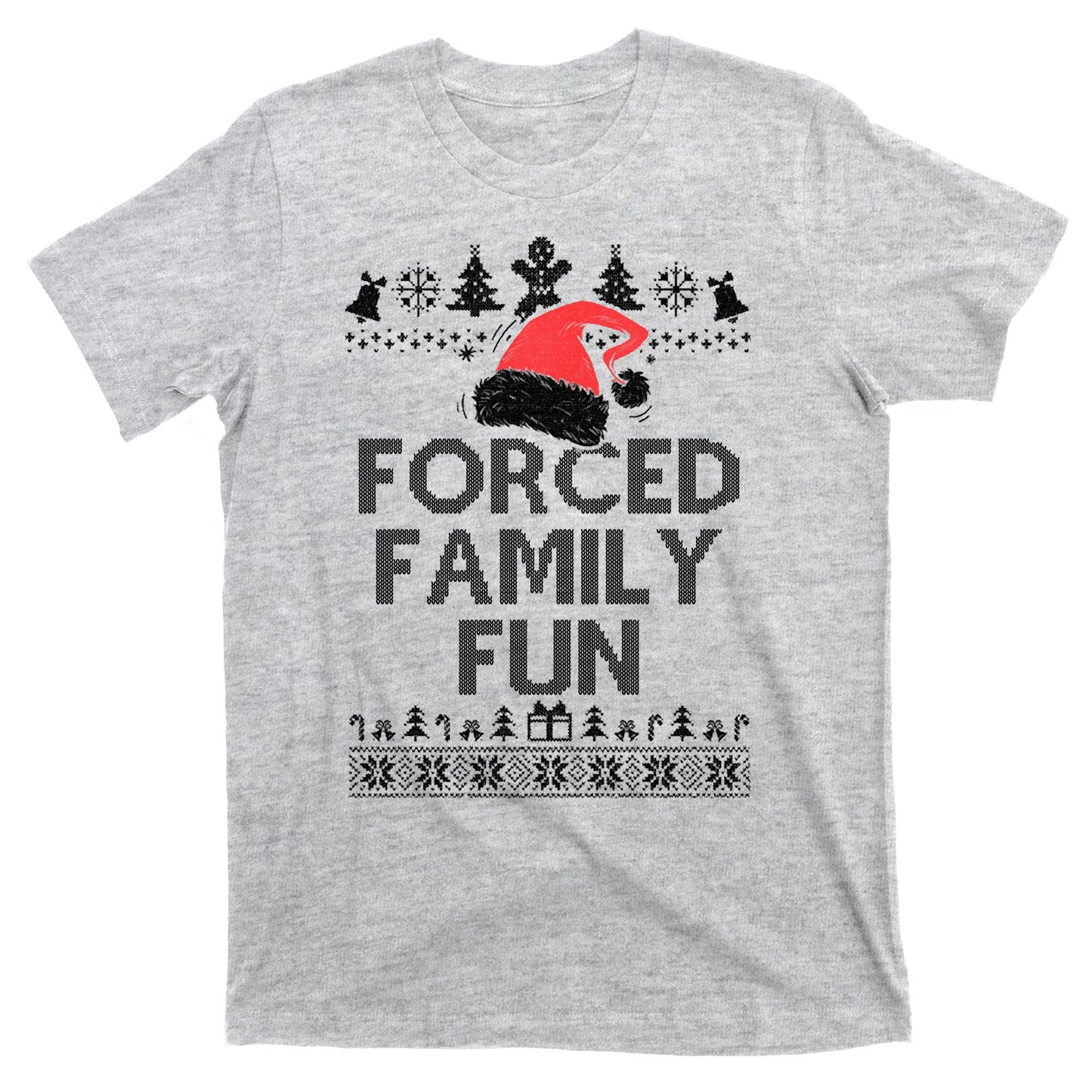Forced Family Fun Sarcastic Christmas T-Shirt