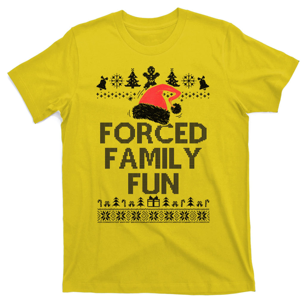 Forced Family Fun Sarcastic Christmas T-Shirt