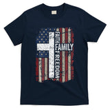 Faith Family Freedom Christian Vintage Usa Flag T-Shirt