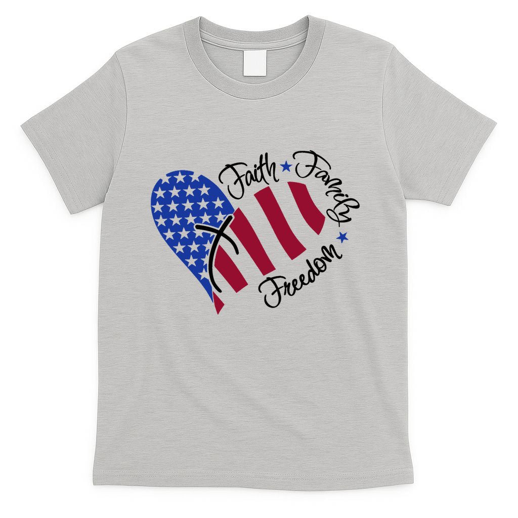Faith Family Freedom USA Heart T-Shirt