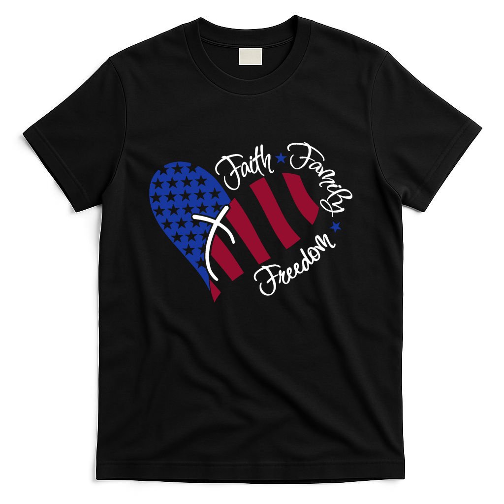 Faith Family Freedom USA Heart T-Shirt