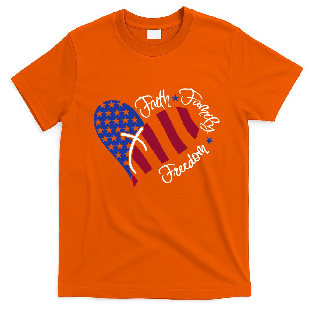 Faith Family Freedom USA Heart T-Shirt