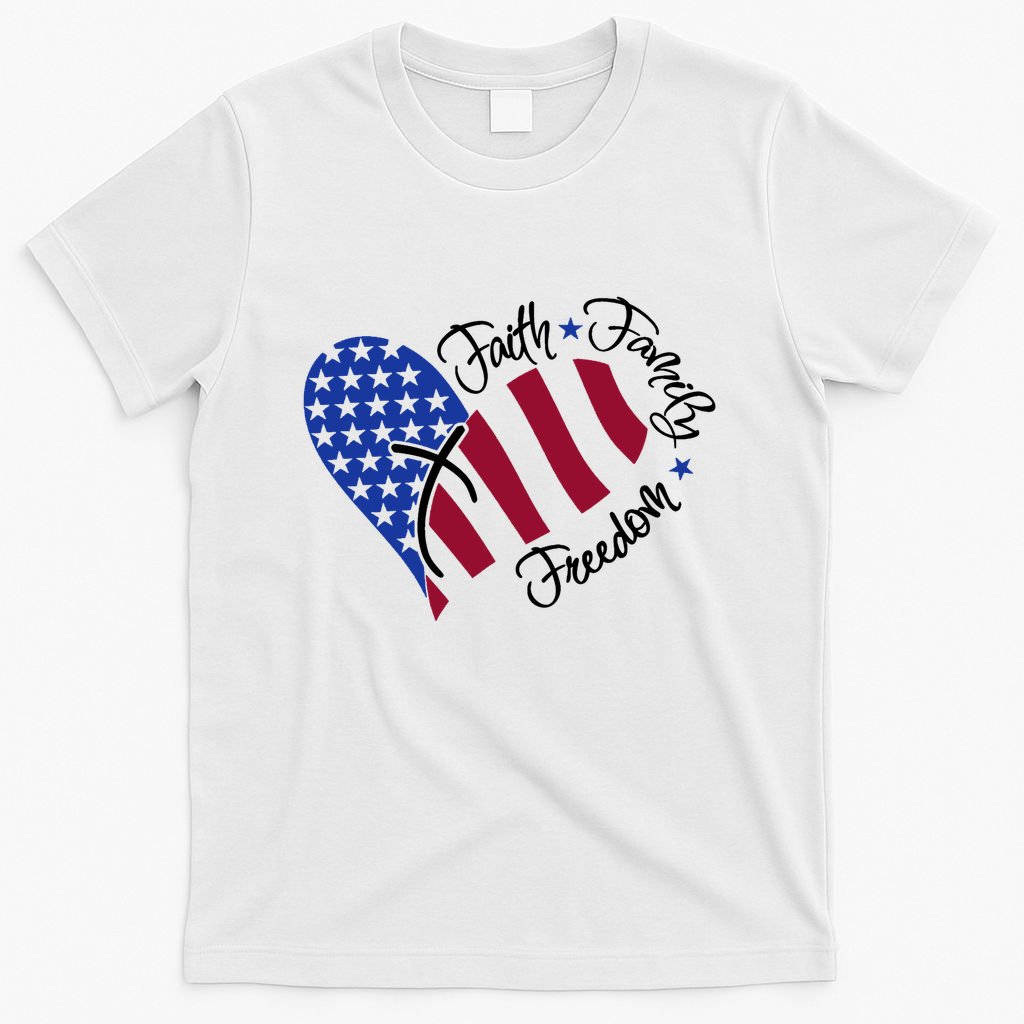 Faith Family Freedom USA Heart T-Shirt