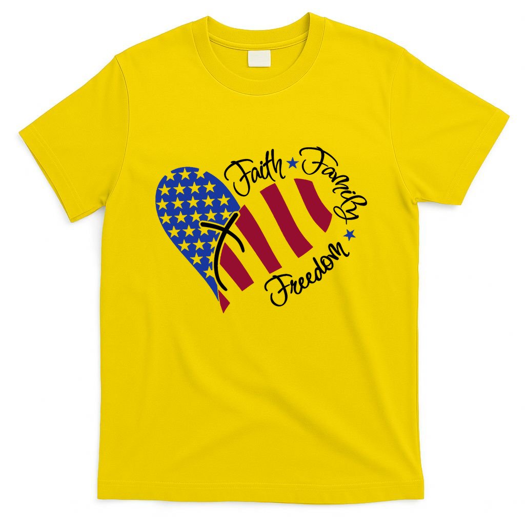Faith Family Freedom USA Heart T-Shirt