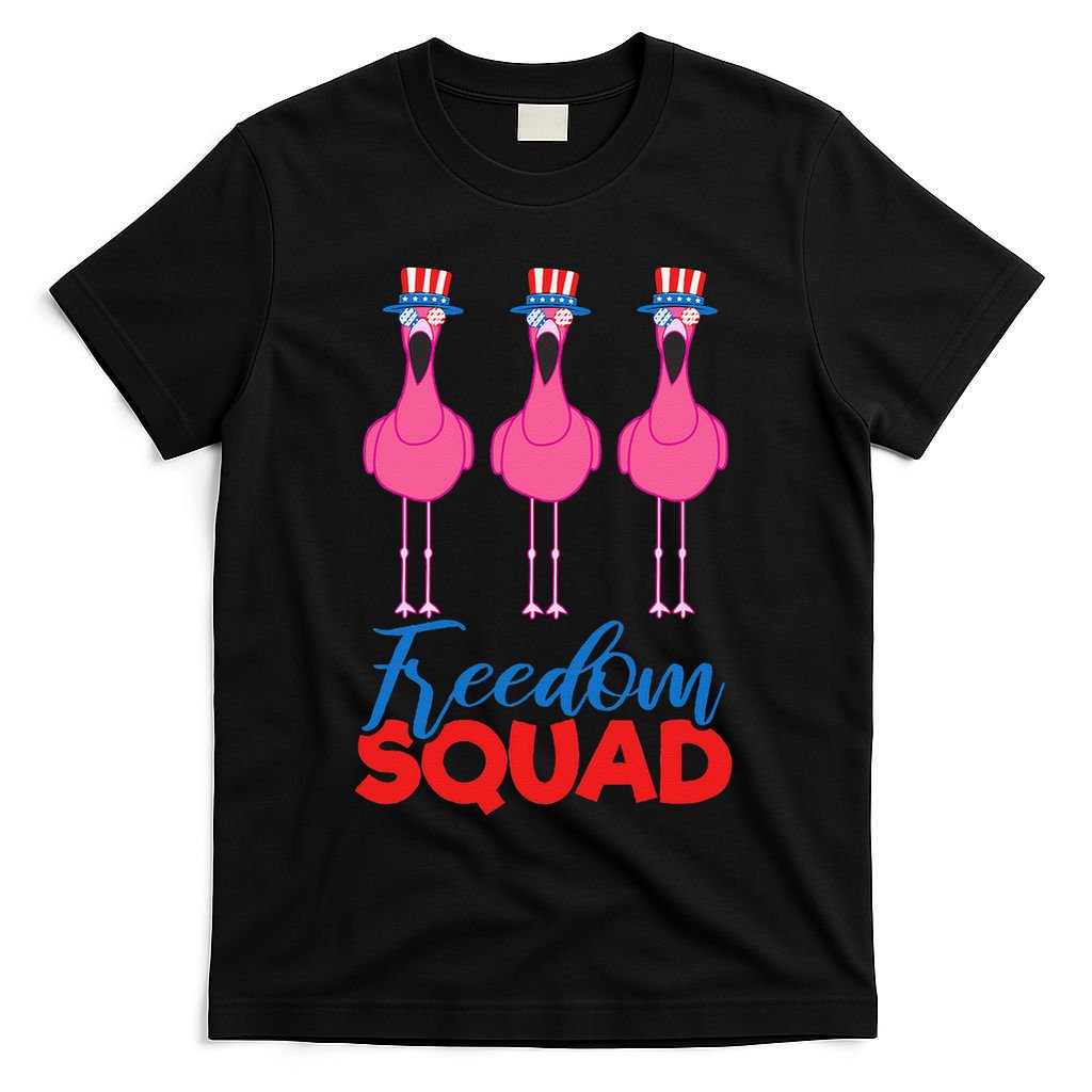 Flamingo Freedom Squad Matching 4th Of July Usa Team Gift T-Shirt