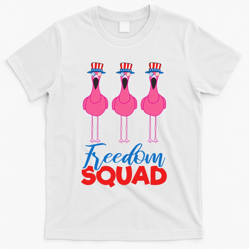 Flamingo Freedom Squad Matching 4th Of July Usa Team Gift T-Shirt