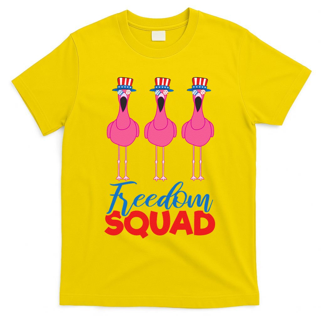 Flamingo Freedom Squad Matching 4th Of July Usa Team Gift T-Shirt