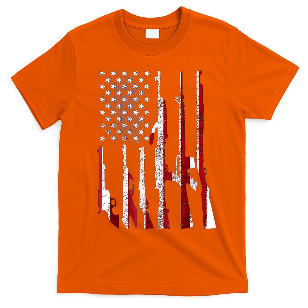 Funny Gun 4th Of July American USA Pride Flag T-Shirt