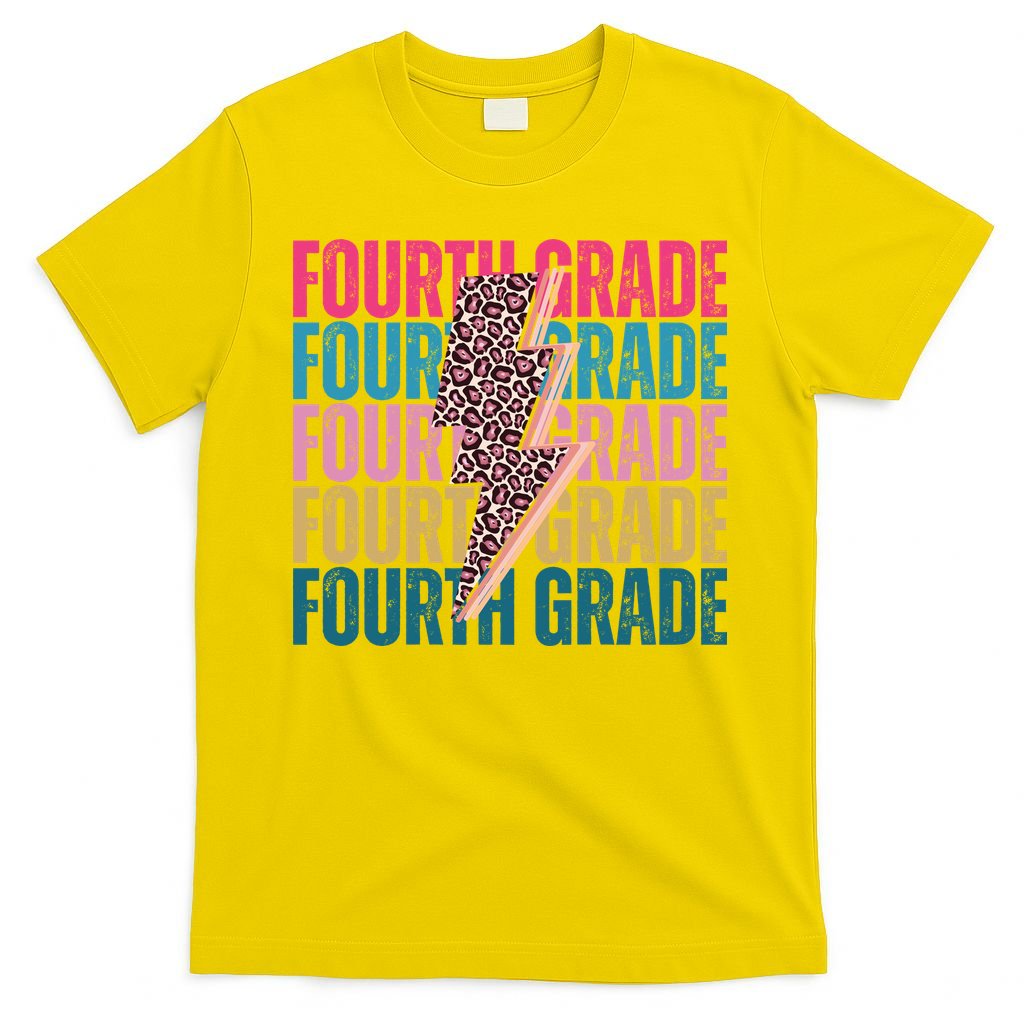 Fourth Grade Lighting Cheetah Back To School T-Shirt