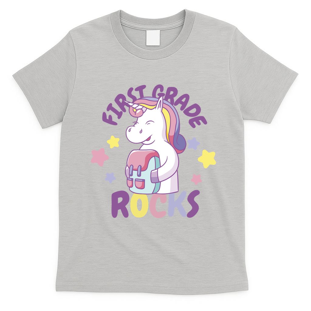 First Grade Rocks Unicorn Back To School T-Shirt