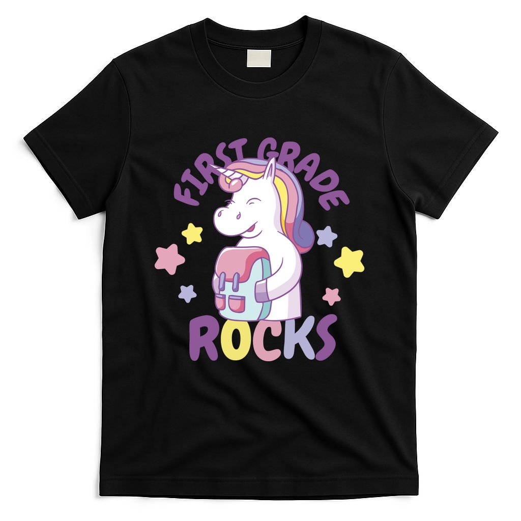First Grade Rocks Unicorn Back To School T-Shirt