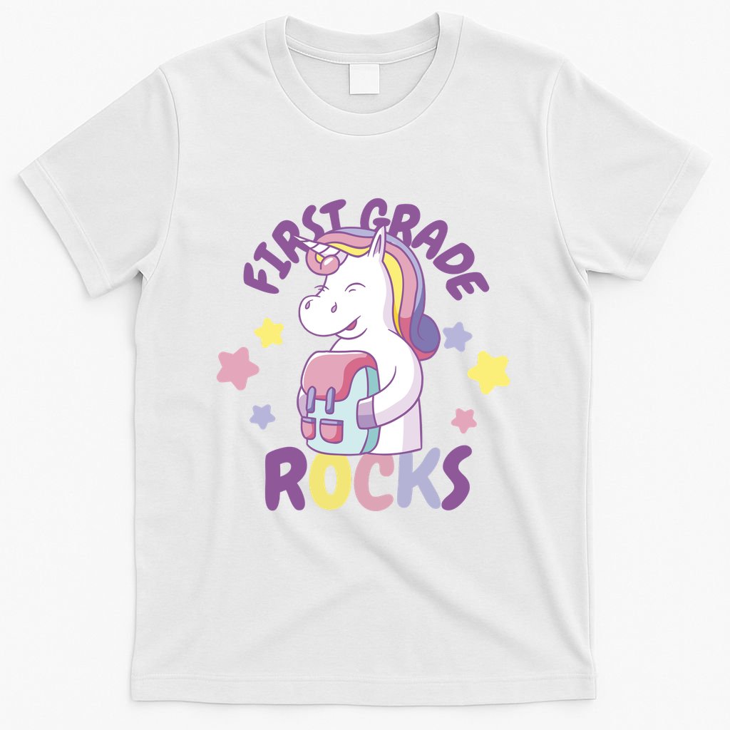 First Grade Rocks Unicorn Back To School T-Shirt
