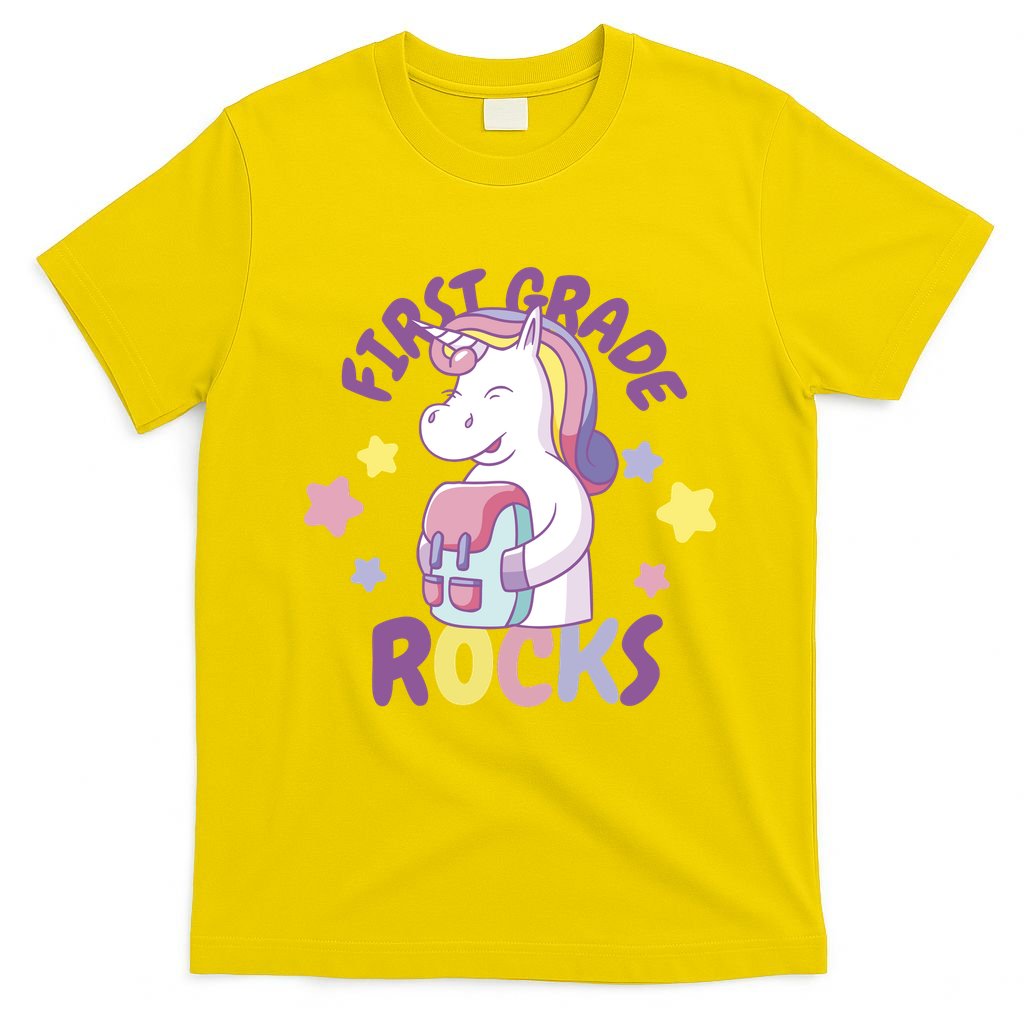 First Grade Rocks Unicorn Back To School T-Shirt